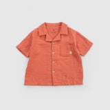 Organic Cotton Muslin Shirt & Shorts Set – Orange