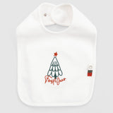 Organic Cotton Christmas Embroidered Baby Bib