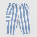 Organic Cotton Muslin Baby Trousers – Blue Stripe