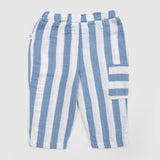 Organic Cotton Muslin Baby Trousers – Blue Stripe