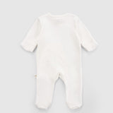 2-Pack Organic Cotton Footed Sleepsuit Set with Built-In Mittens – White