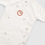 Organic Cotton Short Sleeve Wrap Bodysuit – White