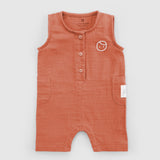 Organic Cotton Baby Short Romper – Orange