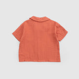 Organic Cotton Muslin Shirt & Shorts Set – Orange