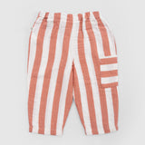 Organic Cotton Muslin Baby Trousers – Orange Stripe