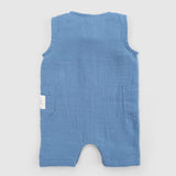 Organic Cotton Baby Short Romper – Blue