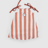 Organic Cotton Muslin Dungaree Dress – Orange Stripe