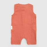 Organic Cotton Baby Short Romper – Orange