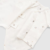 Organic Cotton Short Sleeve Wrap Bodysuit – White