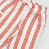 Organic Cotton Muslin Baby Trousers – Orange Stripe
