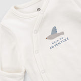 2-Pack Organic Cotton Footed Sleepsuit Set with Built-In Mittens – White