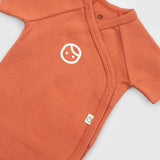 Organic Cotton Short Sleeve Wrap Bodysuit – Orange