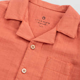 Organic Cotton Muslin Shirt & Shorts Set – Orange