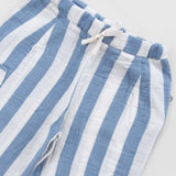 Organic Cotton Muslin Baby Trousers – Blue Stripe