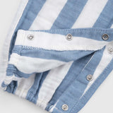 Organic Cotton Muslin Baby Dungarees – Blue Stripe