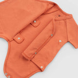 Organic Cotton Short Sleeve Wrap Bodysuit – Orange