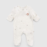 2-Pack Organic Cotton Footed Sleepsuit Set with Built-In Mittens – White