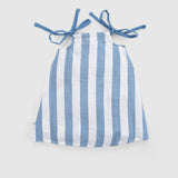 Organic Cotton Muslin Dungaree Dress – Blue Stripe