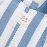 Organic Cotton Muslin Baby Dungarees – Blue Stripe