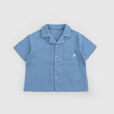 Organic Cotton Muslin Shirt & Shorts Set – Blue