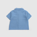 Organic Cotton Muslin Shirt & Shorts Set – Blue