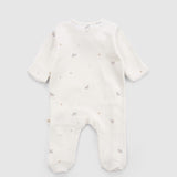 2-Pack Organic Cotton Footed Sleepsuit Set with Built-In Mittens – White