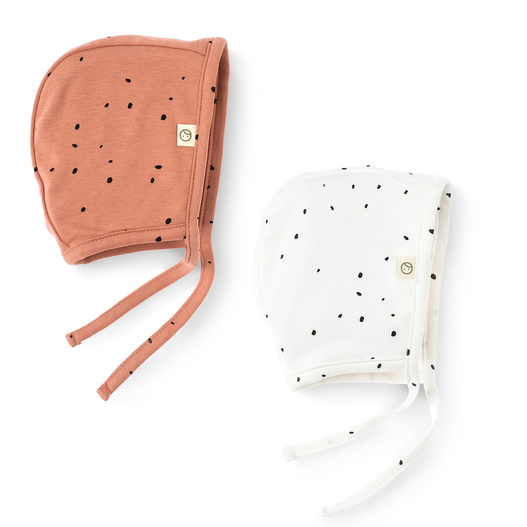 Organic Baby Beanie Hats with Earflaps - 2 Pack (White & Pink) - Little Gusto