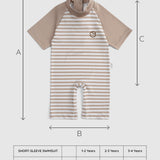 UPF 50+ Baby Swimsuit - Brown Striped