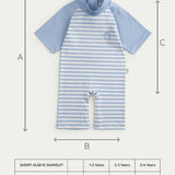 UPF 50+ Baby Swimsuit - Blue Striped