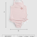 UPF 50+ Baby Swimsuit - Pink Striped