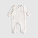 Organic Cotton 2 Pack Baby Sleepsuit Set - Pink & Ecru
