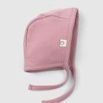 pink baby bonnet with earflaps soft cotton hat