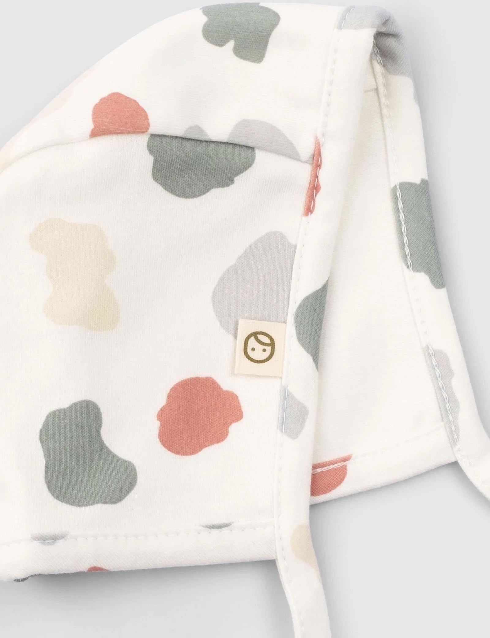 printed baby bonnet organic cotton soft hat detail