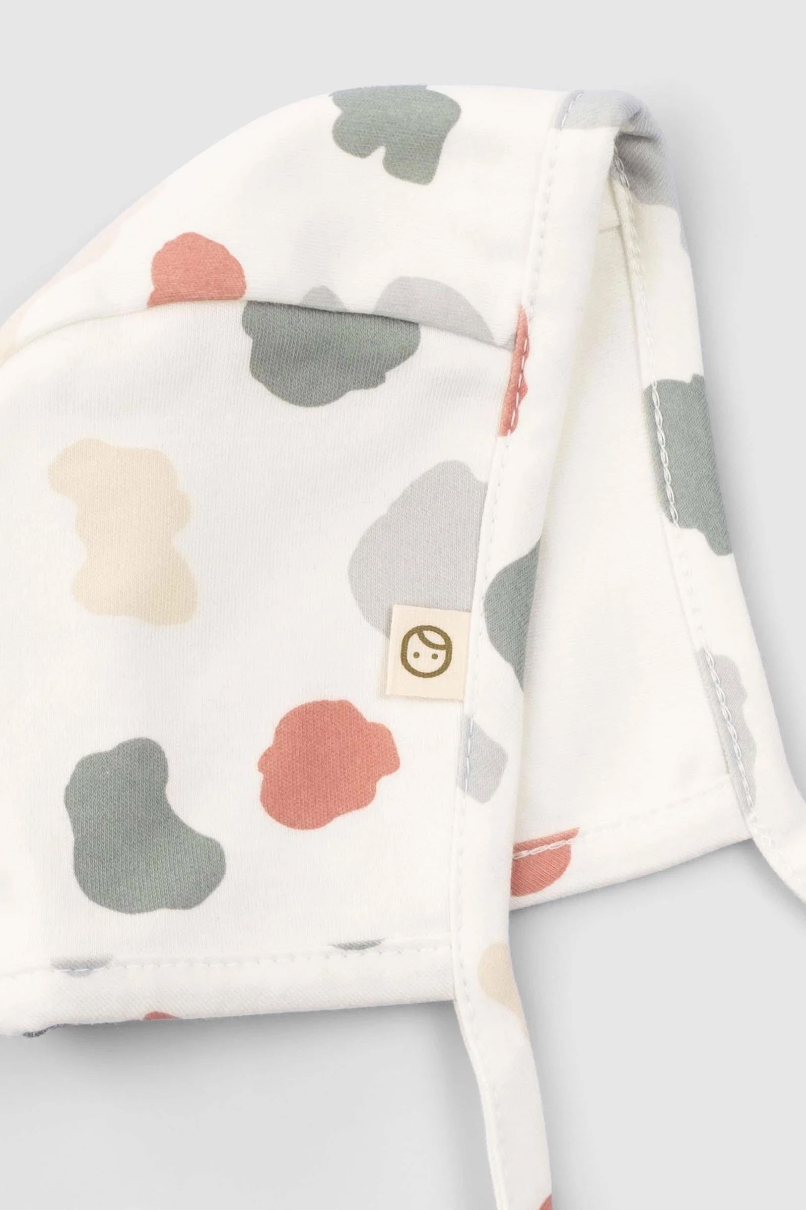printed baby bonnet organic cotton soft hat detail