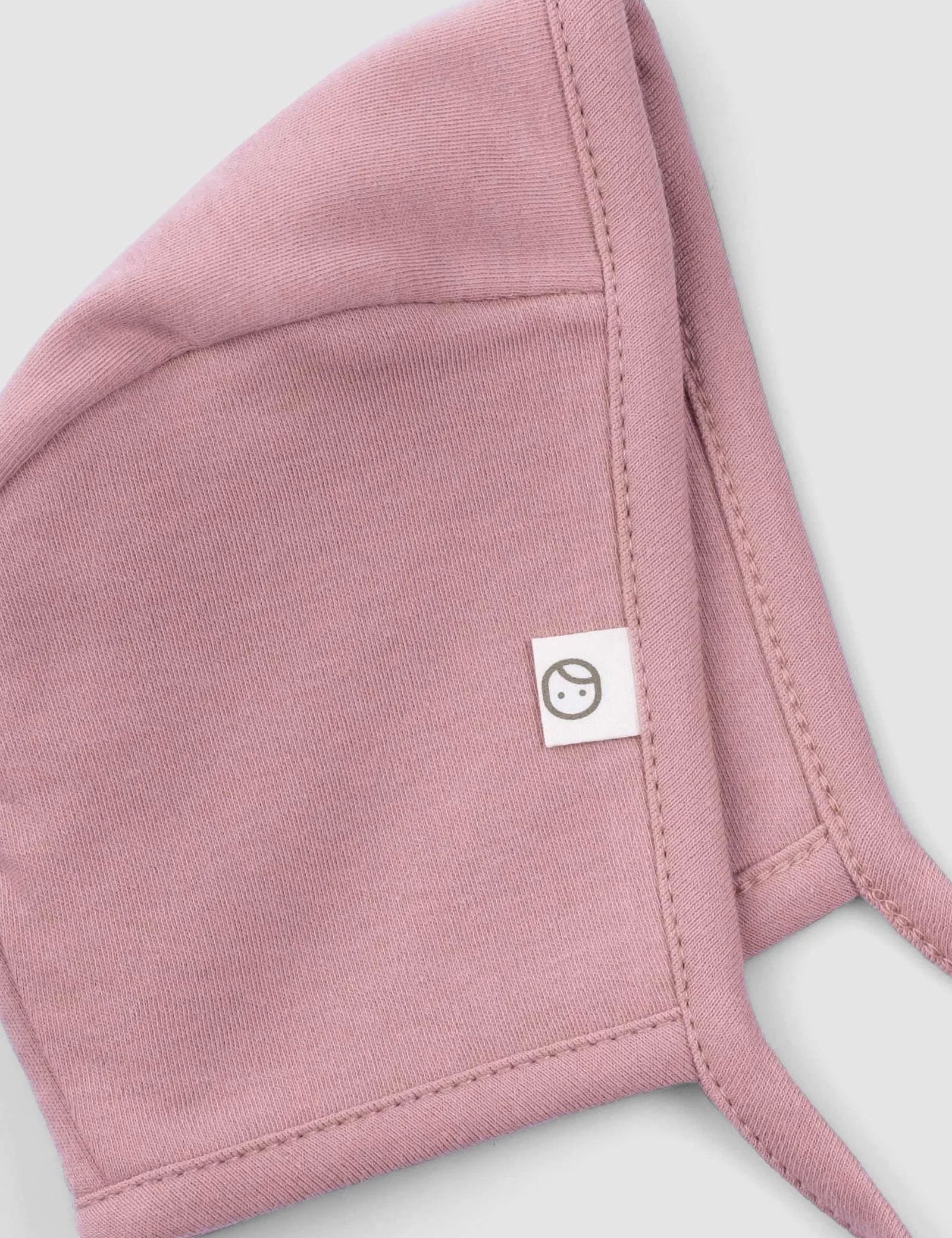 pink baby bonnet organic cotton soft hat detail