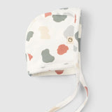 printed baby bonnet with earflaps organic cotton hat