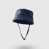 Organic Cotton Baby Bucket Hat with Neck Flap - Marine Navy