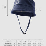 Organic Cotton Baby Bucket Hat with Neck Flap - Marine Navy