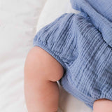 Organic Cotton Muslin Baby Bloomer - Blue