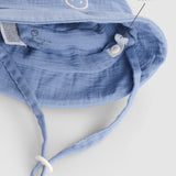 Organic Cotton Muslin Baby Bucket Hat - Blue