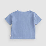 Organic Cotton Muslin Baby T-Shirt - Blue