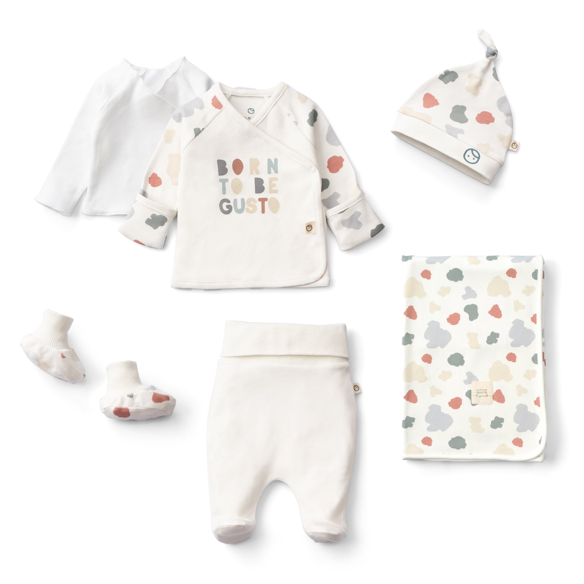 Organic Newborn Coming Home Outfit - 6-Piece Set with Blanket - Little Gusto