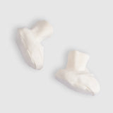 white organic cotton baby booties soft newborn socks