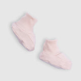 pink organic cotton baby booties soft infant socks