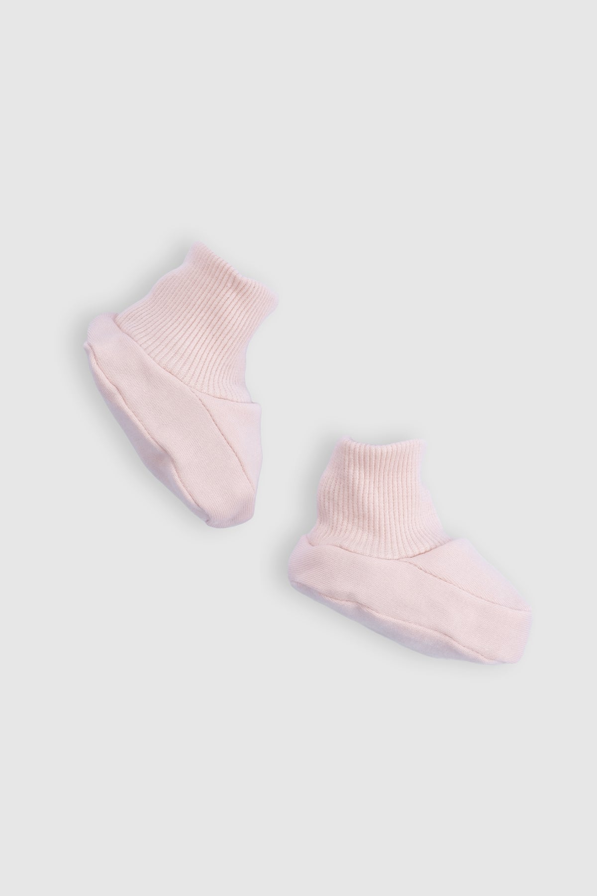 pink organic cotton baby booties soft infant socks