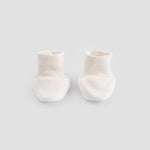 white newborn booties ribbed ankle soft baby footwear