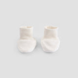 white newborn booties ribbed ankle soft baby footwear