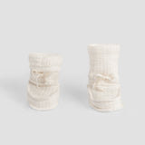 Organic Cotton Quilted Baby Booties - Ecru