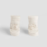 Organic Cotton Quilted Baby Booties - Ecru