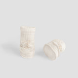 Organic Cotton Quilted Baby Booties - Ecru